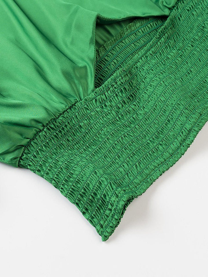 Puff-Sleeve Bow Poplin Shirt