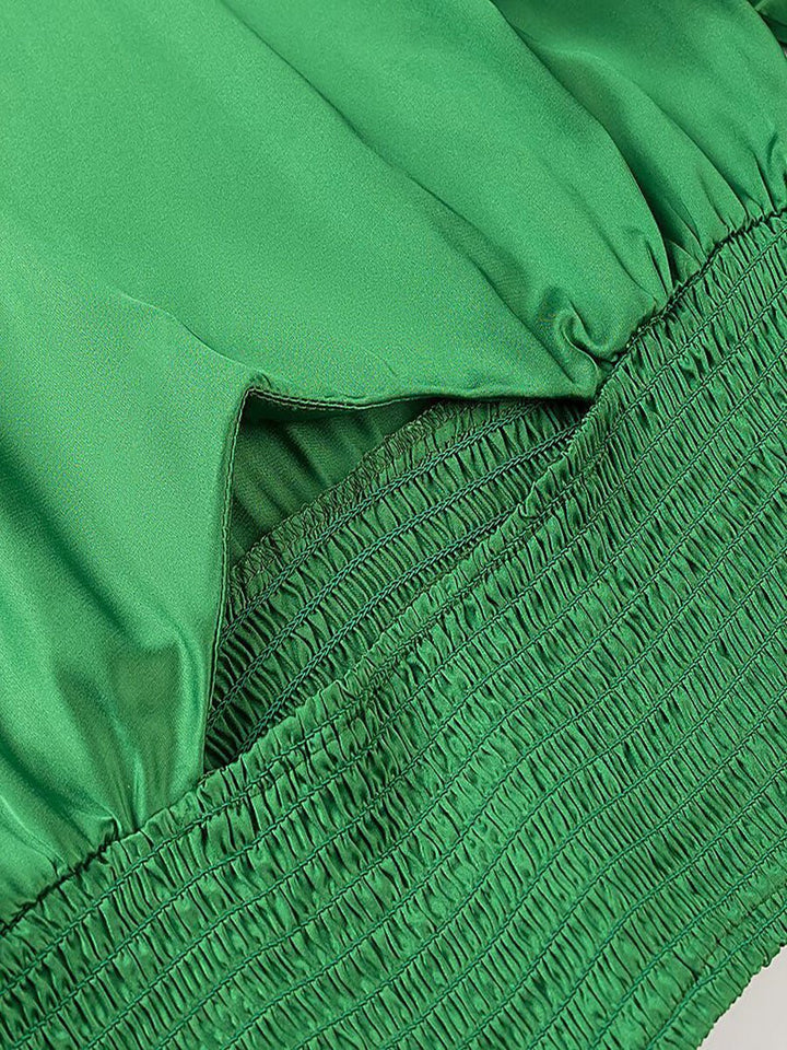 Puff-Sleeve Bow Poplin Shirt