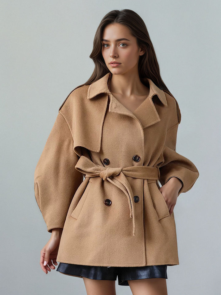 Double-breasted cashmere coat