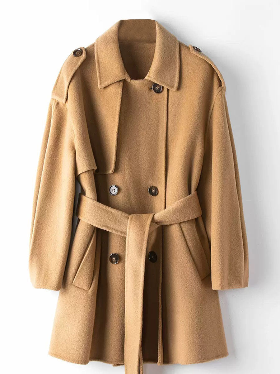 Double-breasted cashmere coat