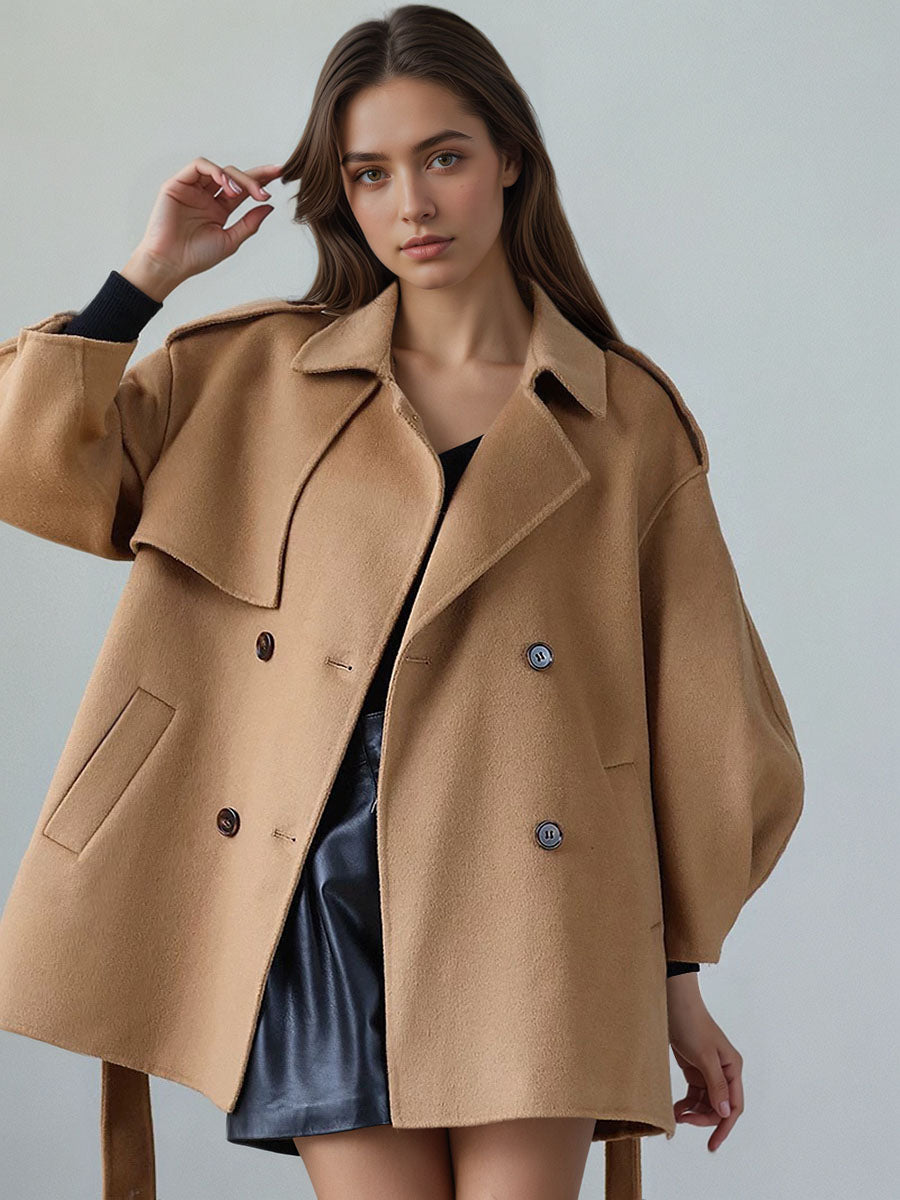 Double-breasted cashmere coat