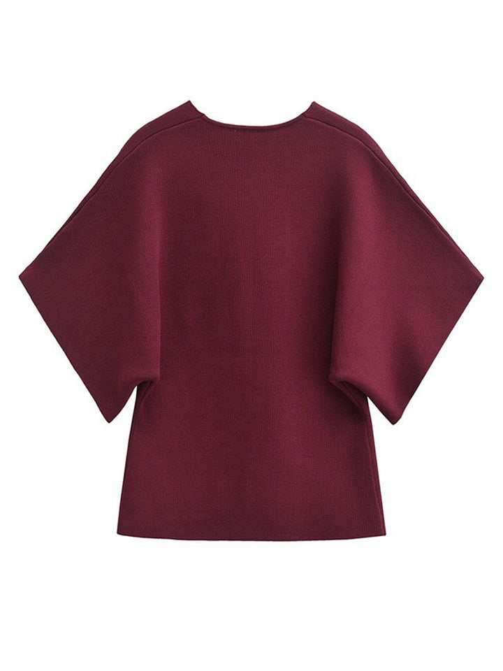 Double Button V-neck Knit Cardigan