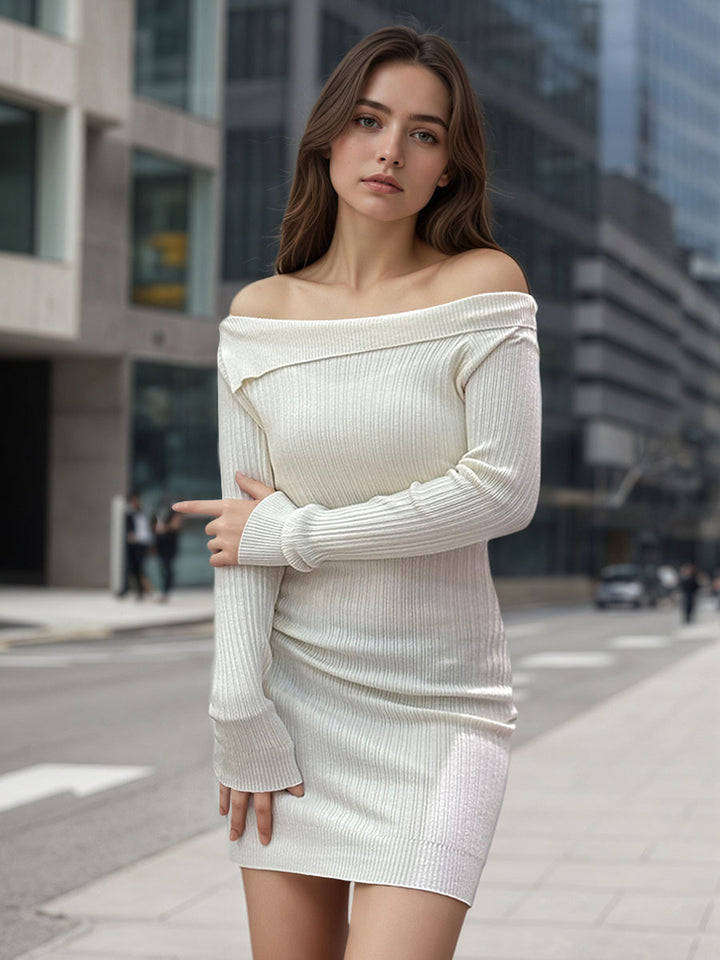 Solid Basic Off Shoulder Dress