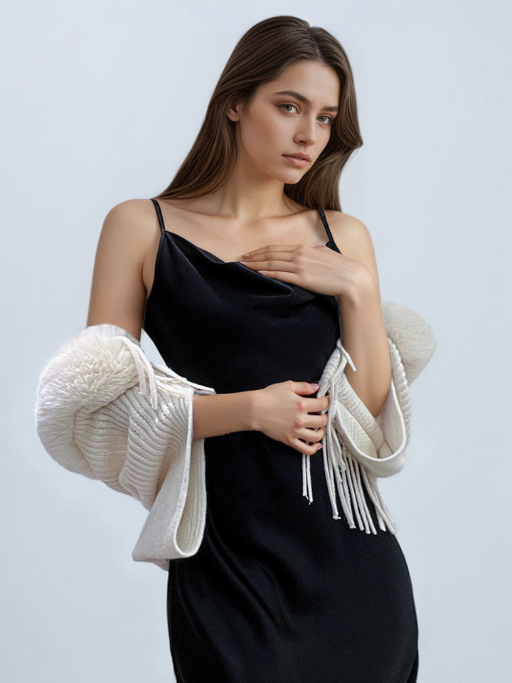 Blended Loose Batwing Sleeve Cape Cardigan