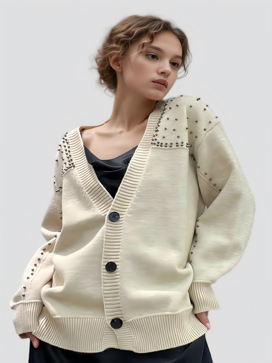V-Neck Knit Cardigan