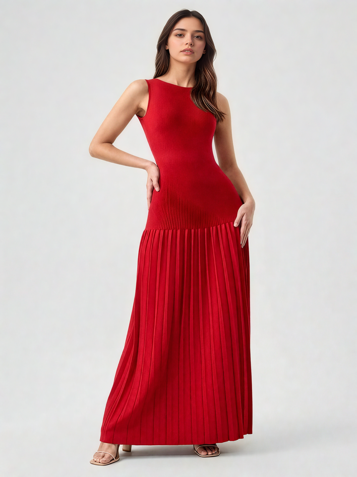 Pleated Hem Maxi Dress