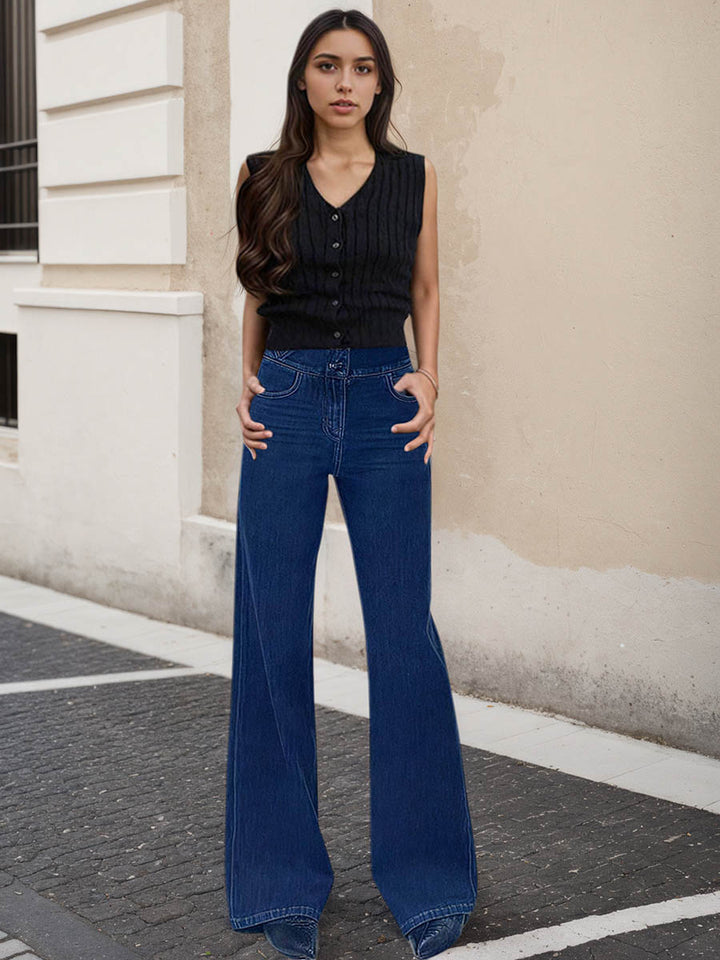 Mid-Waist Bootcut Denim Jeans
