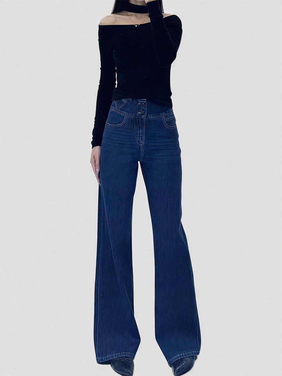 Mid-Waist Bootcut Denim Jeans