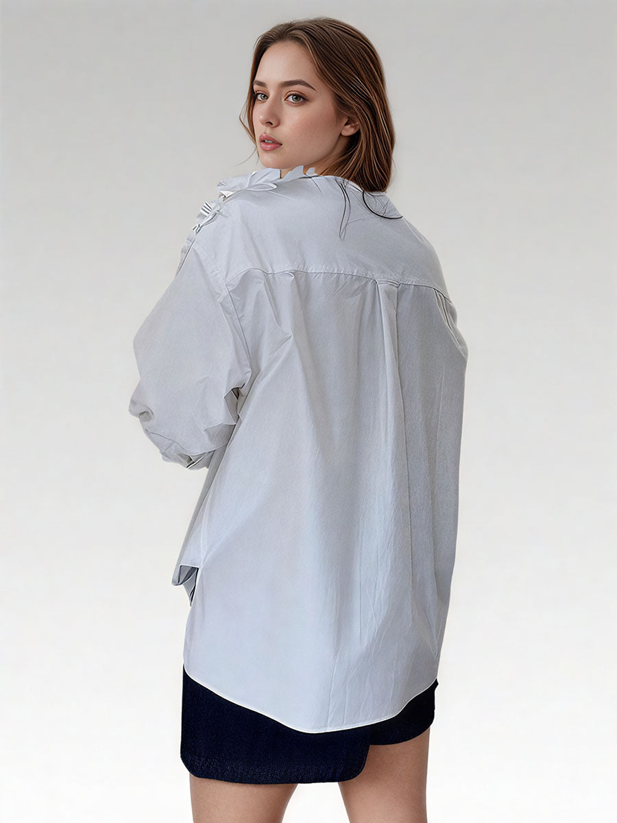 Three-Dimensional Flower Blouse