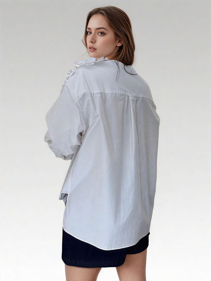 Three-Dimensional Flower Blouse