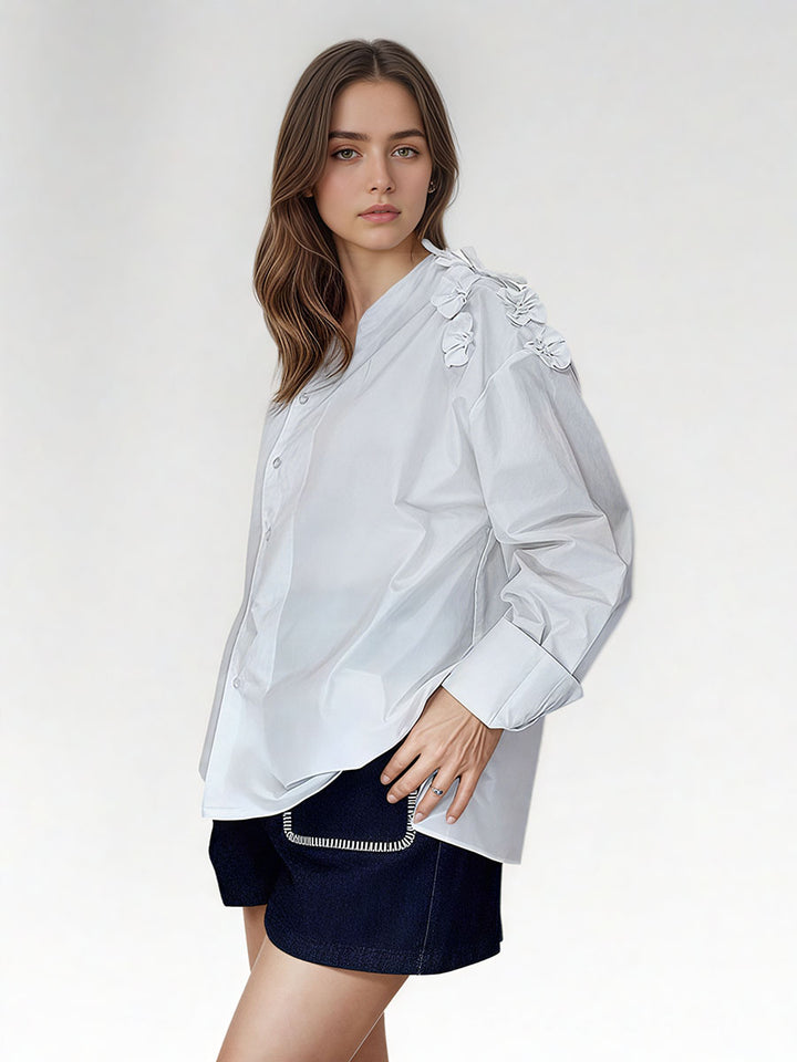 Three-Dimensional Flower Blouse