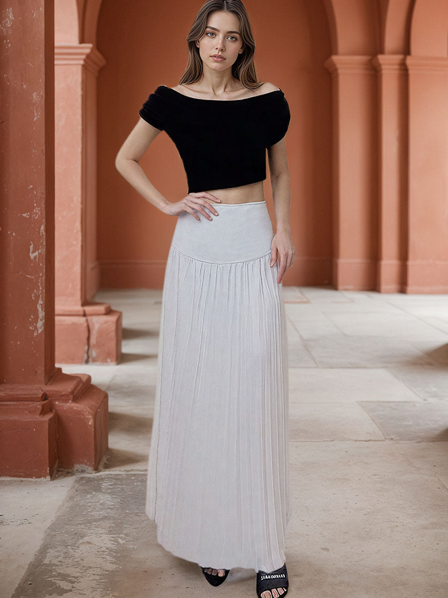 Elegant Mid-Waist Pleated Skirt