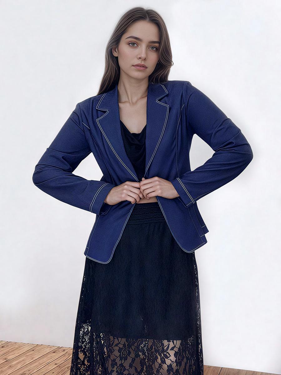 Cinched Wais Button Denim Jacket