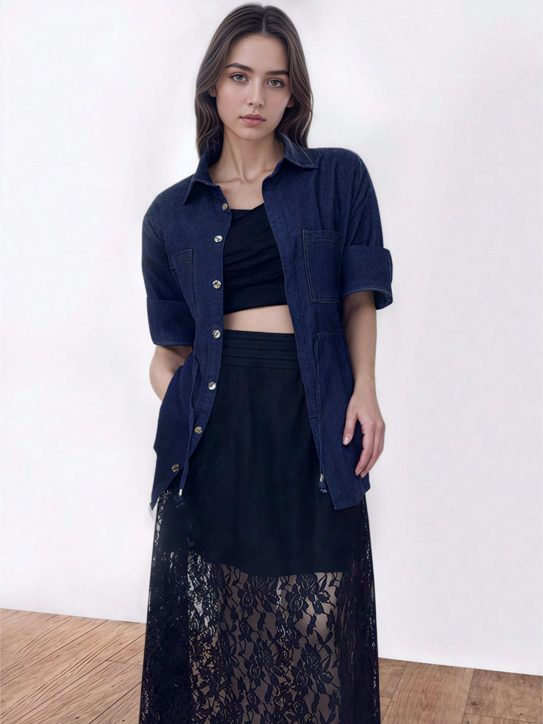 Contrast Stitching Denim Jacket