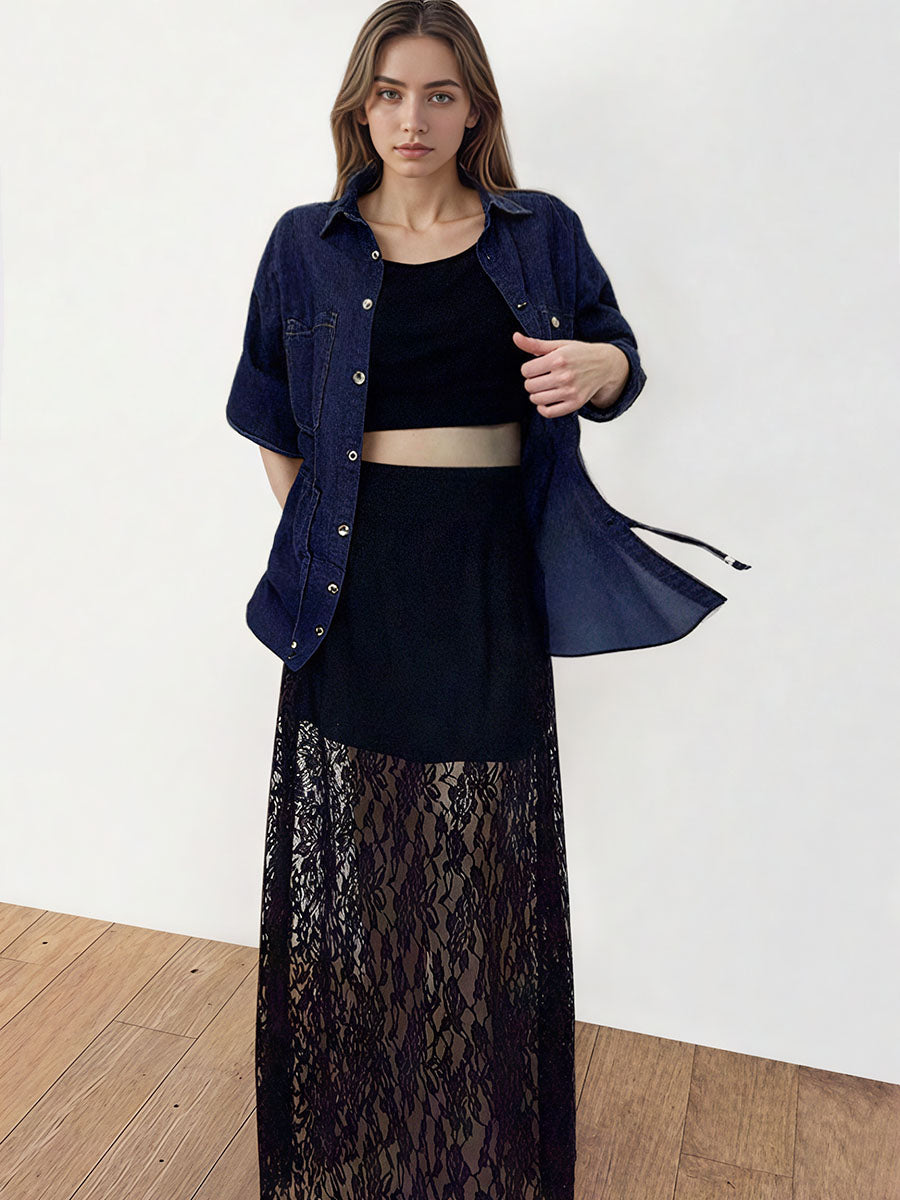 Contrast Stitching Denim Jacket
