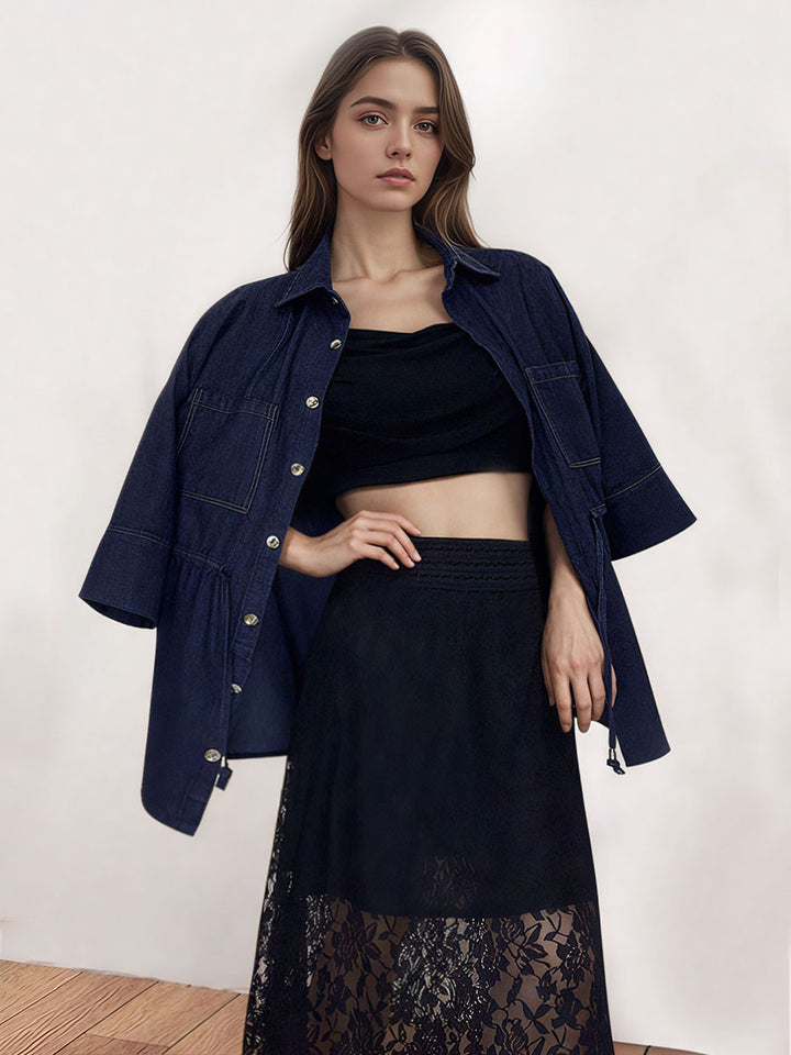 Contrast Stitching Denim Jacket