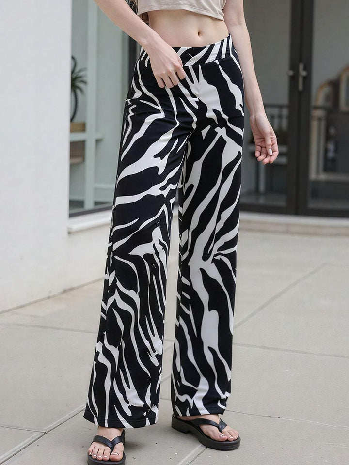 Zebra Stripes Wide-Leg Pants