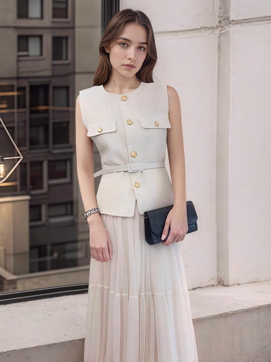 Tweed Sleeveless Vest