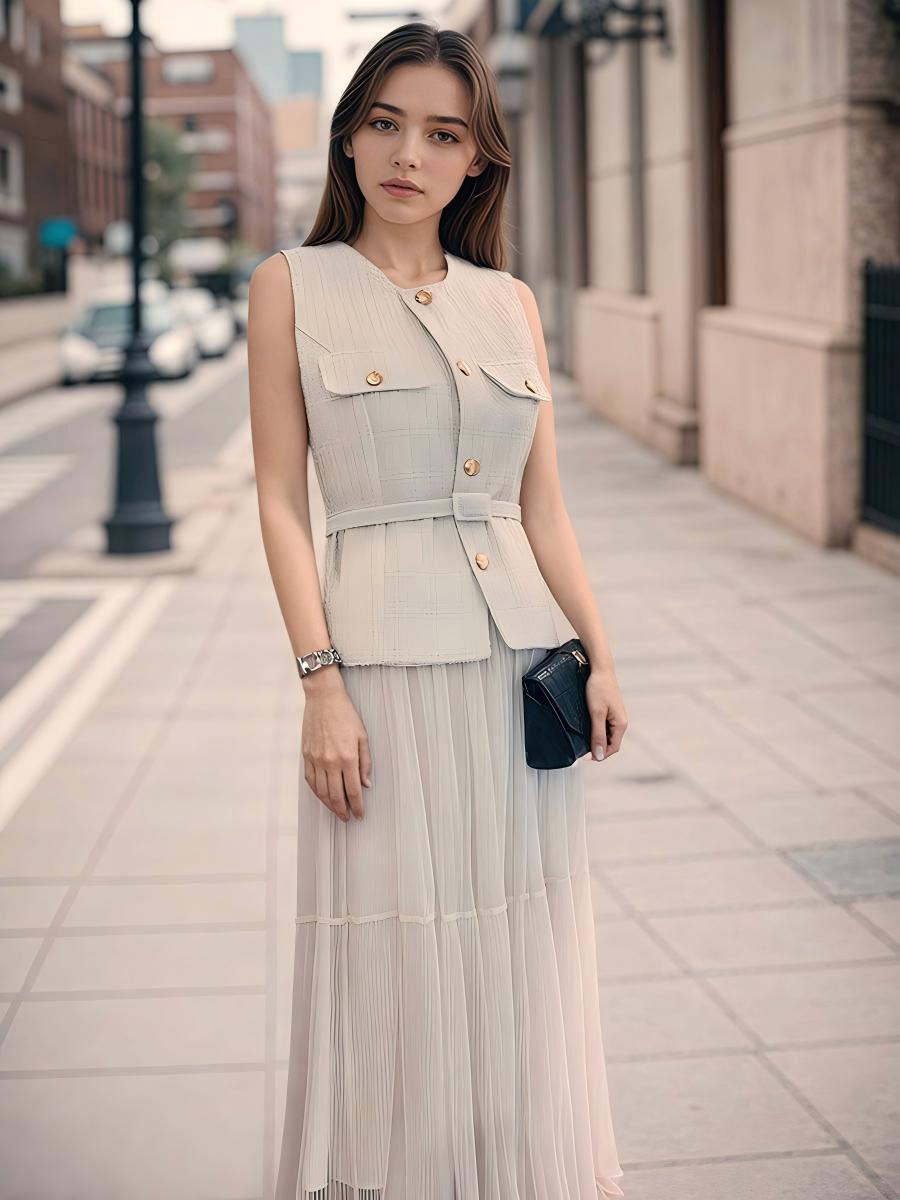 Tweed Sleeveless Vest