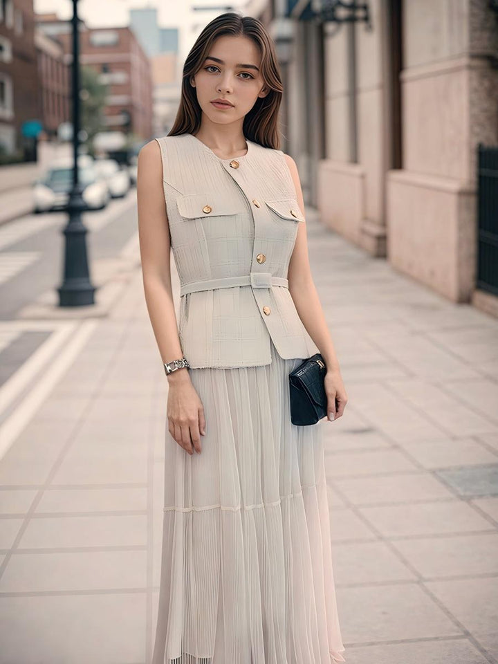 Tweed Sleeveless Vest