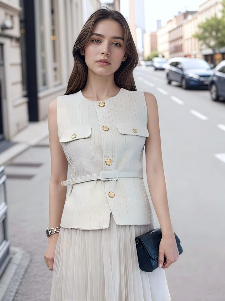 Tweed Sleeveless Vest