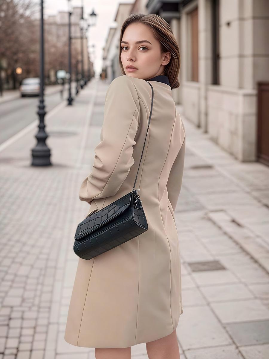 Colorblock Formal Peak Lapel Coat