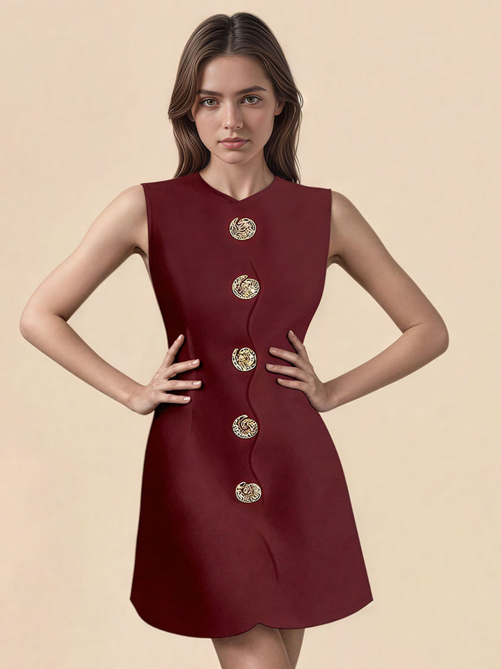 Button-Front Mini Dress