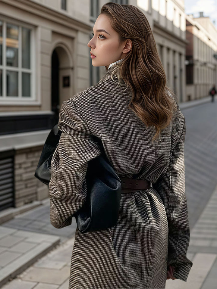 Vintage Checkered Double Breasted Coat