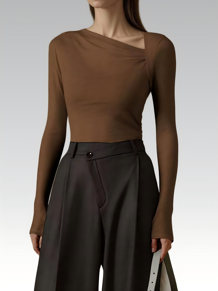 Knit Long Sleeve Asymmetric Top