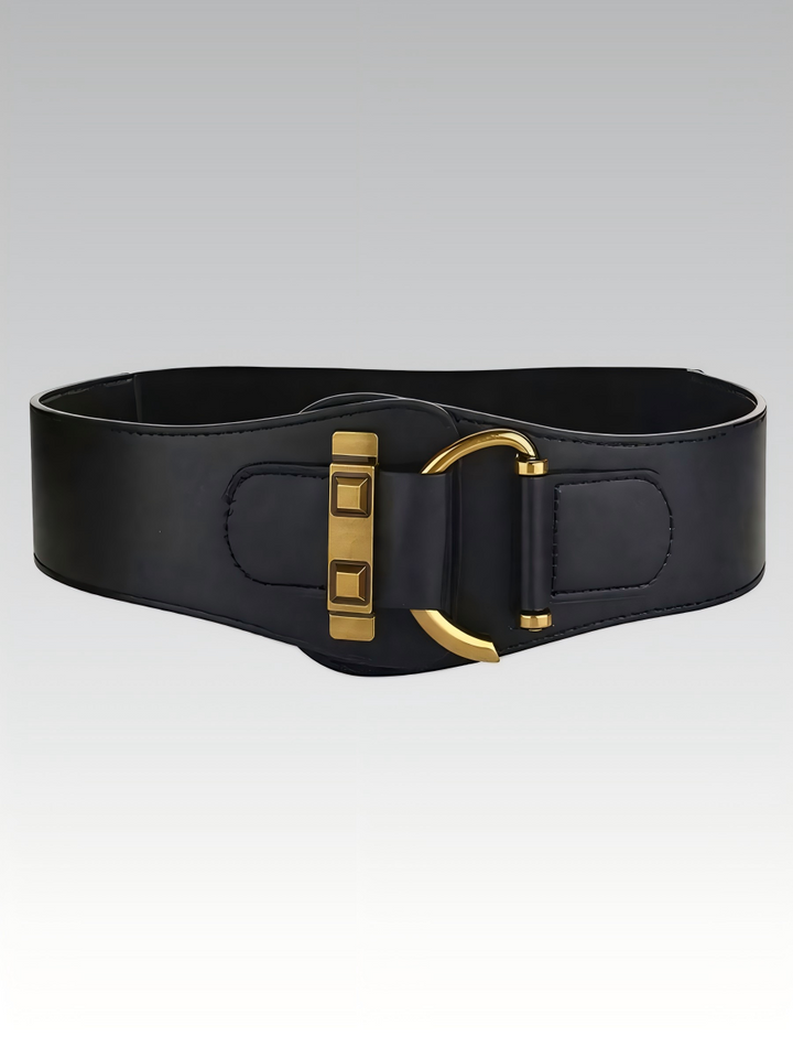 Classic Golden Buckle Leather Belt