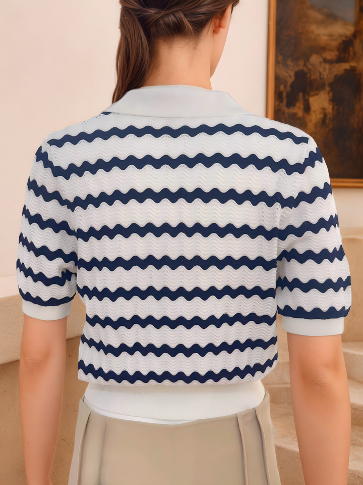 Striped V-neck Sweater
