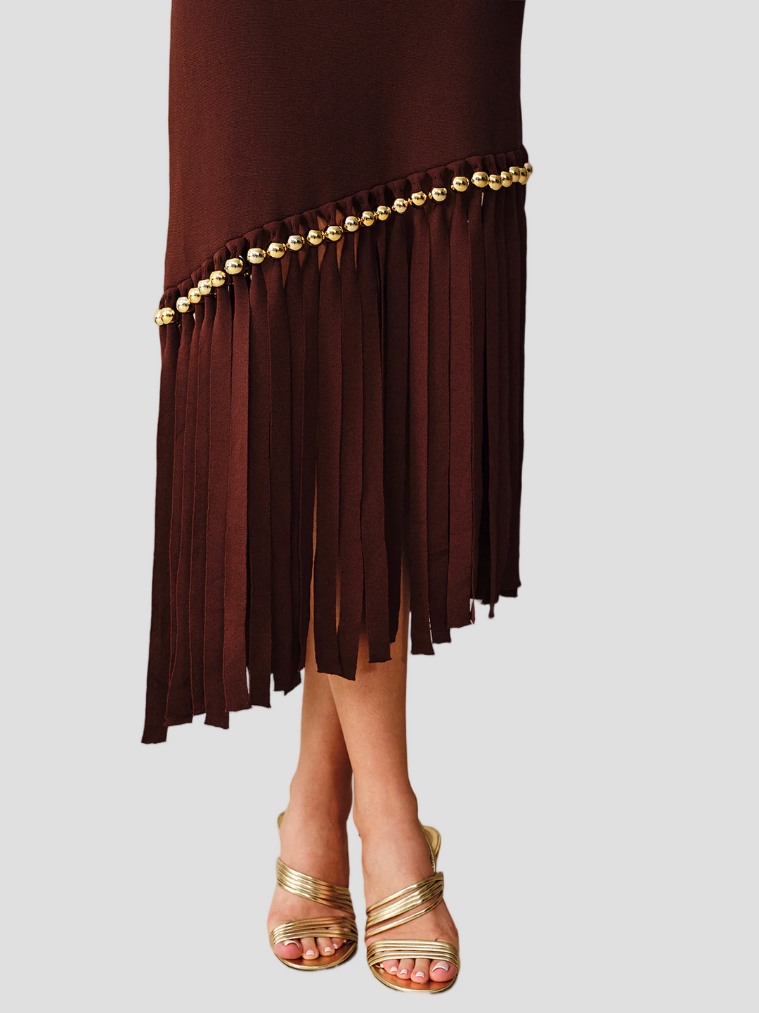 Diagonal Tassels Knit Dress