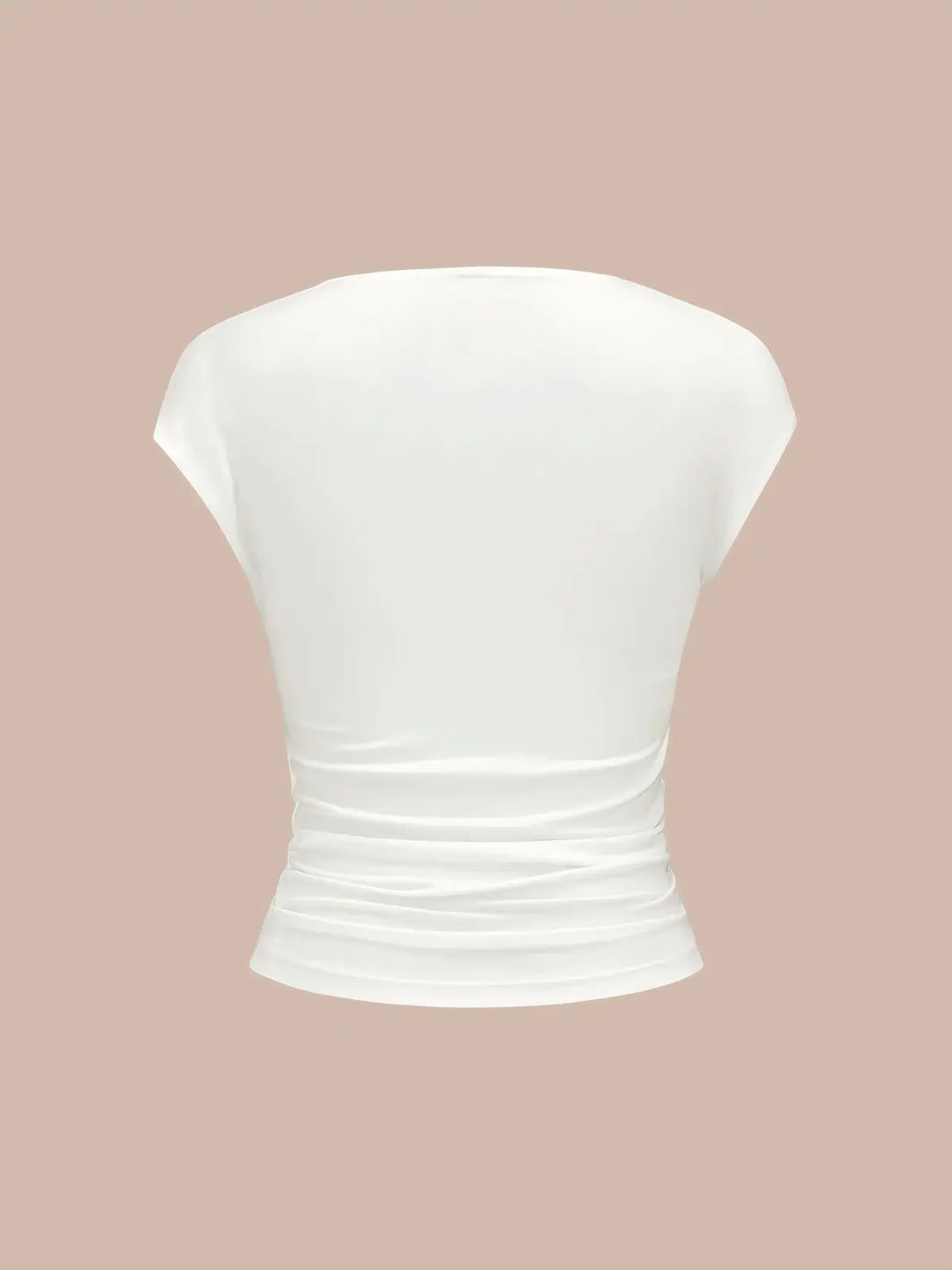 Ruched Off Shoulder Slim Short Sleeve Top