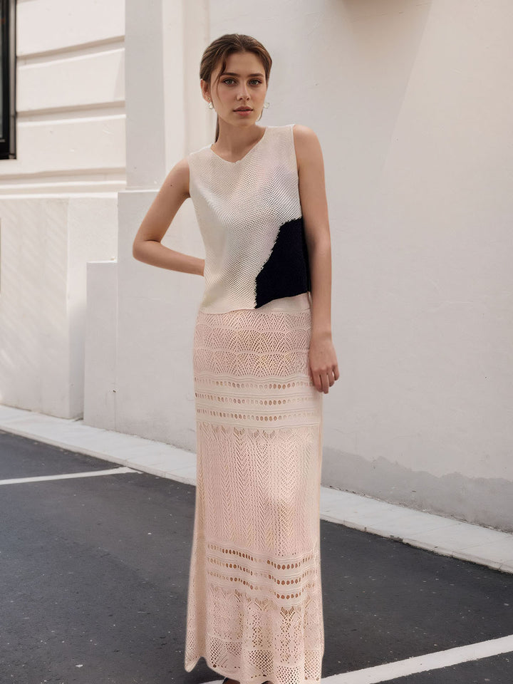 Mesh Hollow Knit Top