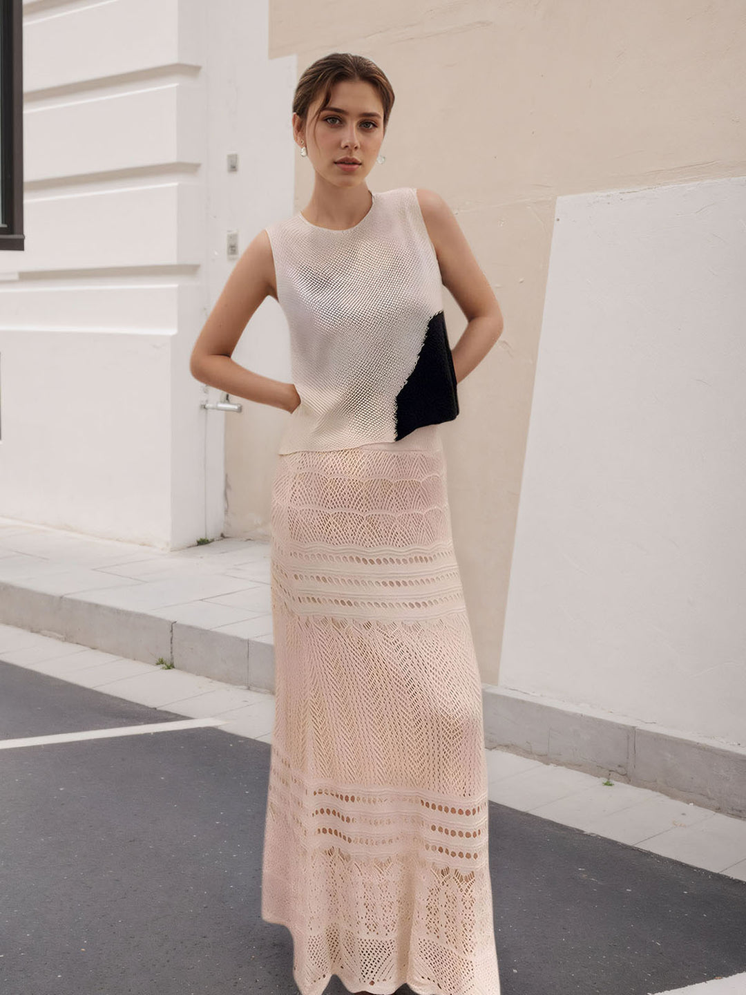 Hollow Knit Fish Tail Skirt
