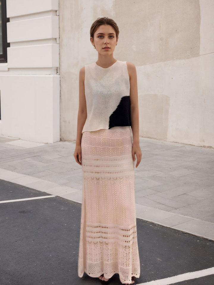 Hollow Knit Fish Tail Skirt