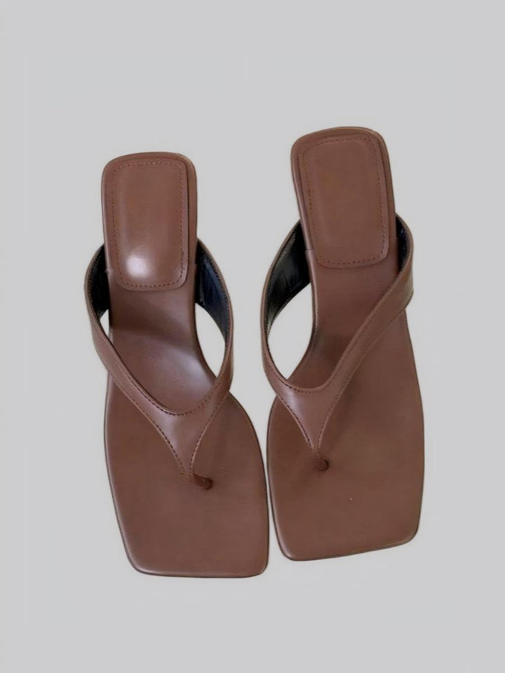 Stylish Square-Toe Flip-Flops