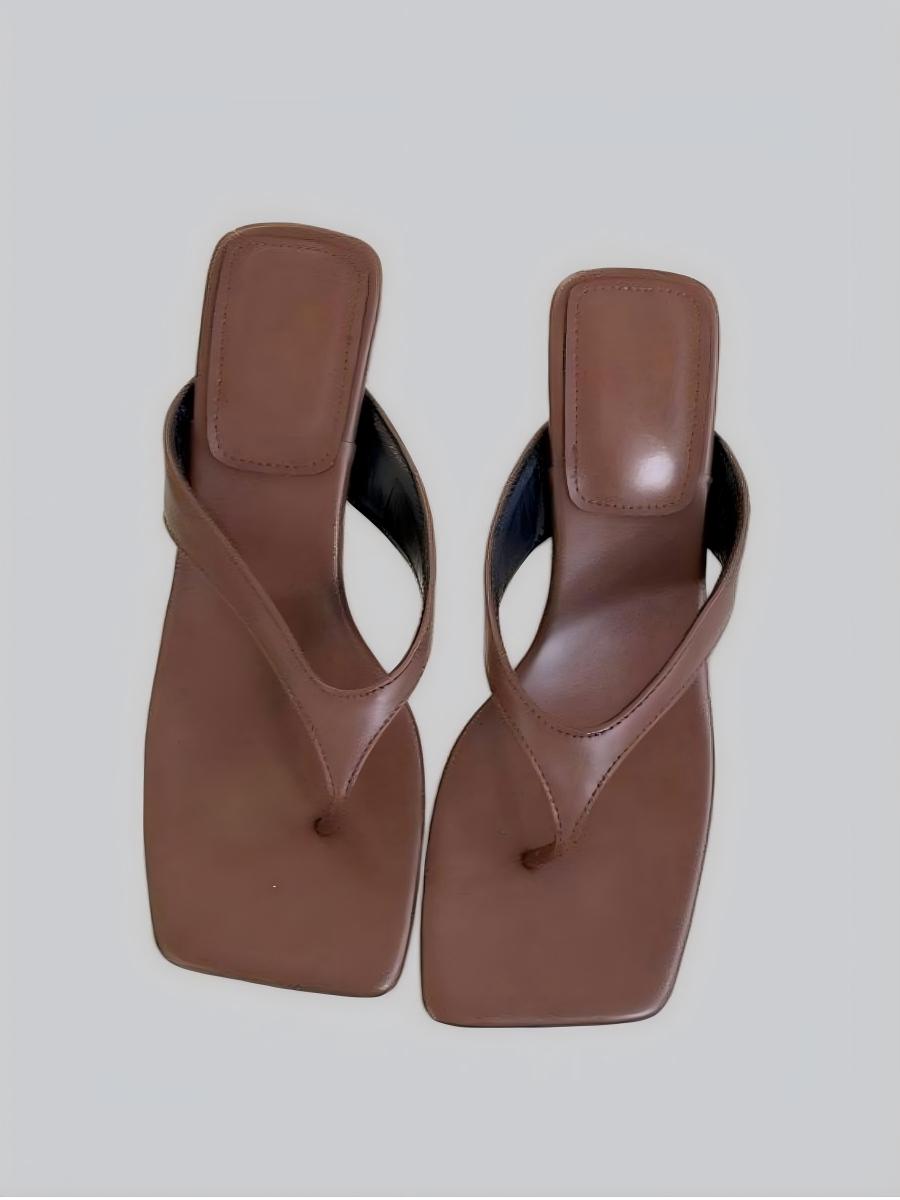 Stylish Square-Toe Flip-Flops