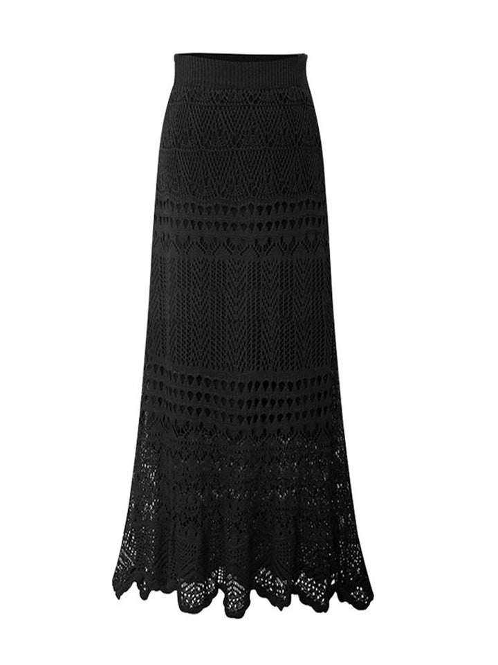 Hollow Knit Fish Tail Skirt