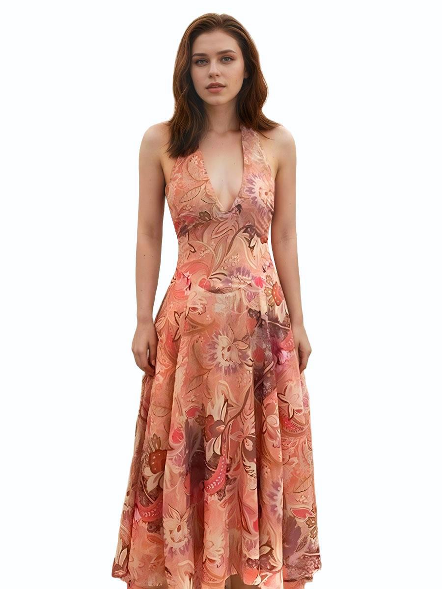 Floral Halter Midi Dress