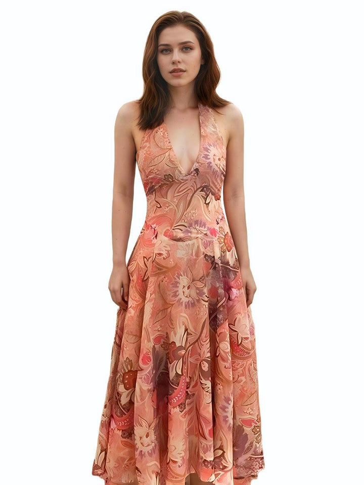 Floral Halter Midi Dress
