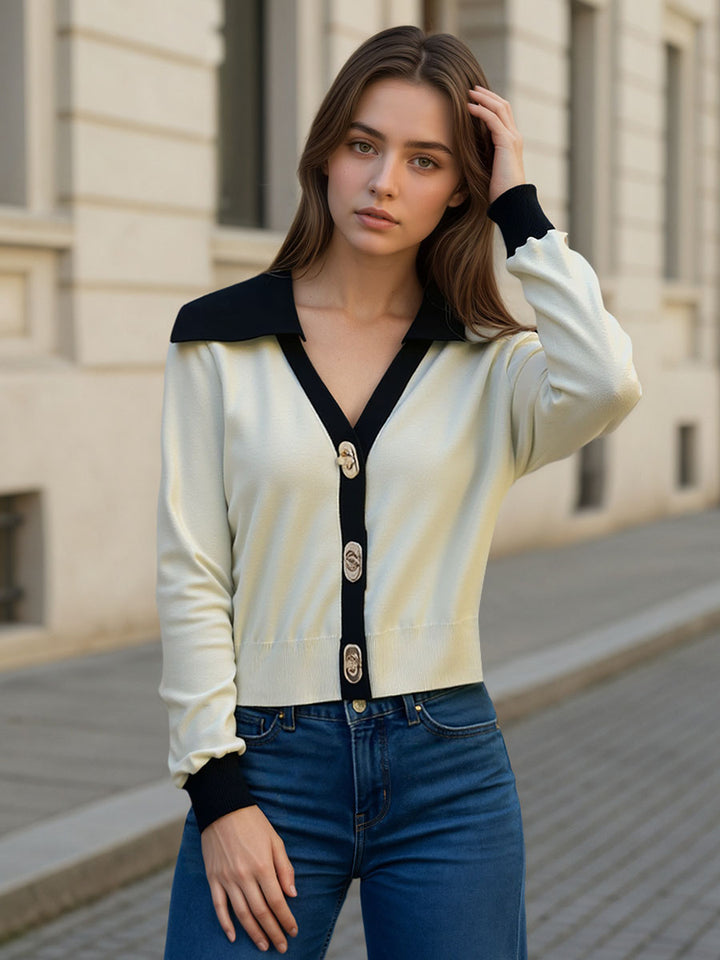 Colorblock Knit Cardigan
