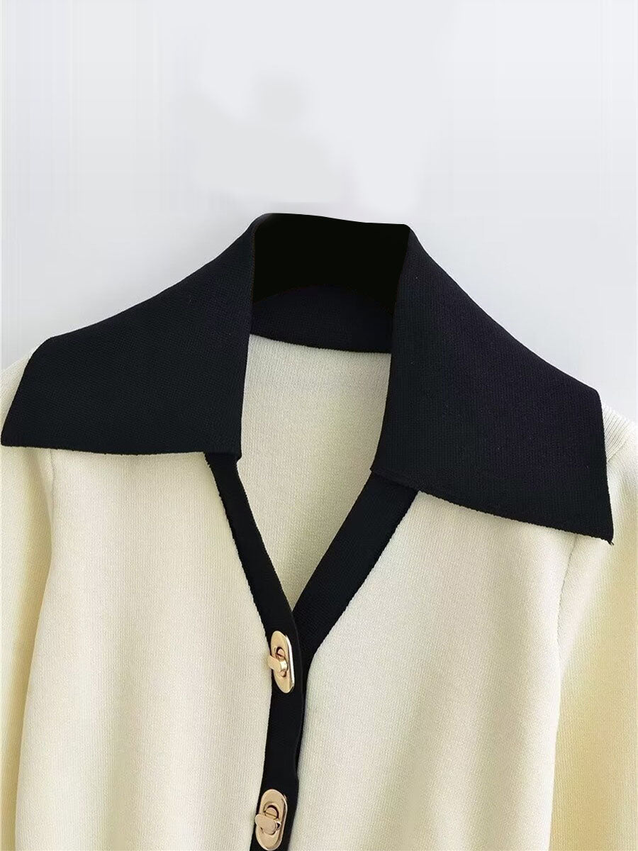 Colorblock Knit Cardigan