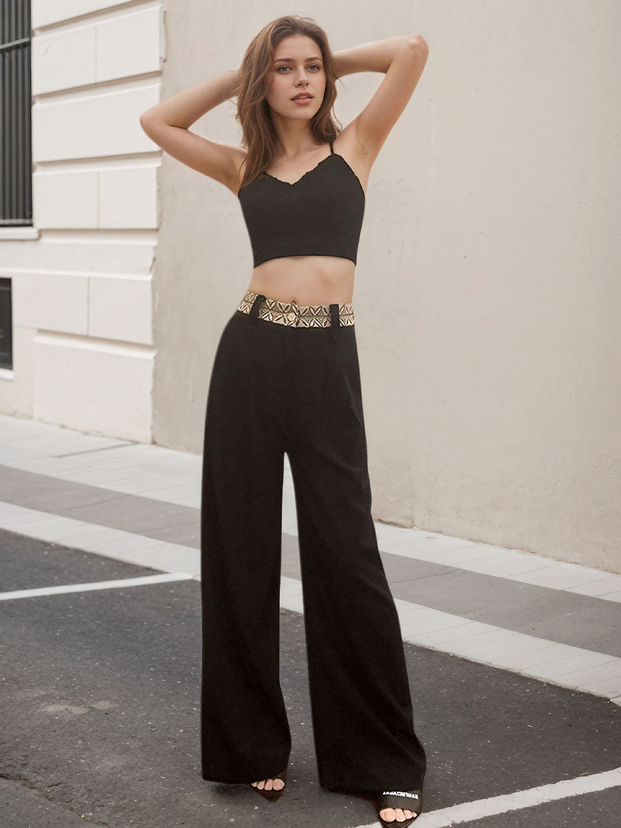 Tencel Linen Long Wide Leg Pants