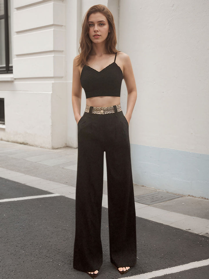 Tencel Linen Long Wide Leg Pants