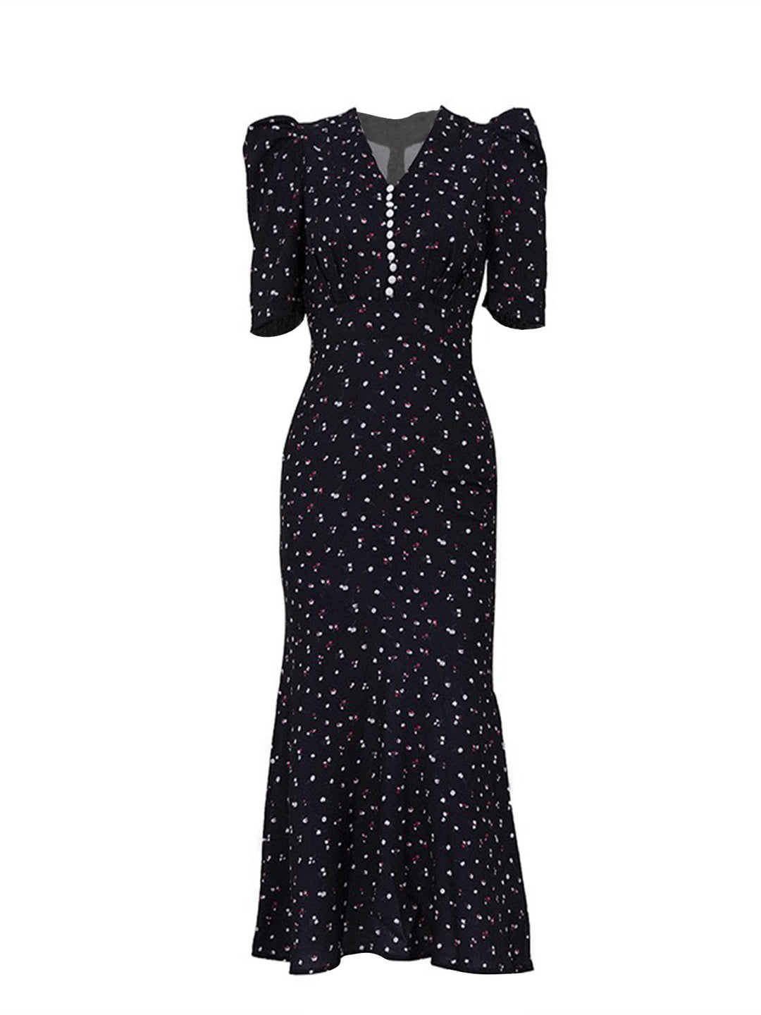 Elegant Button Print Dress