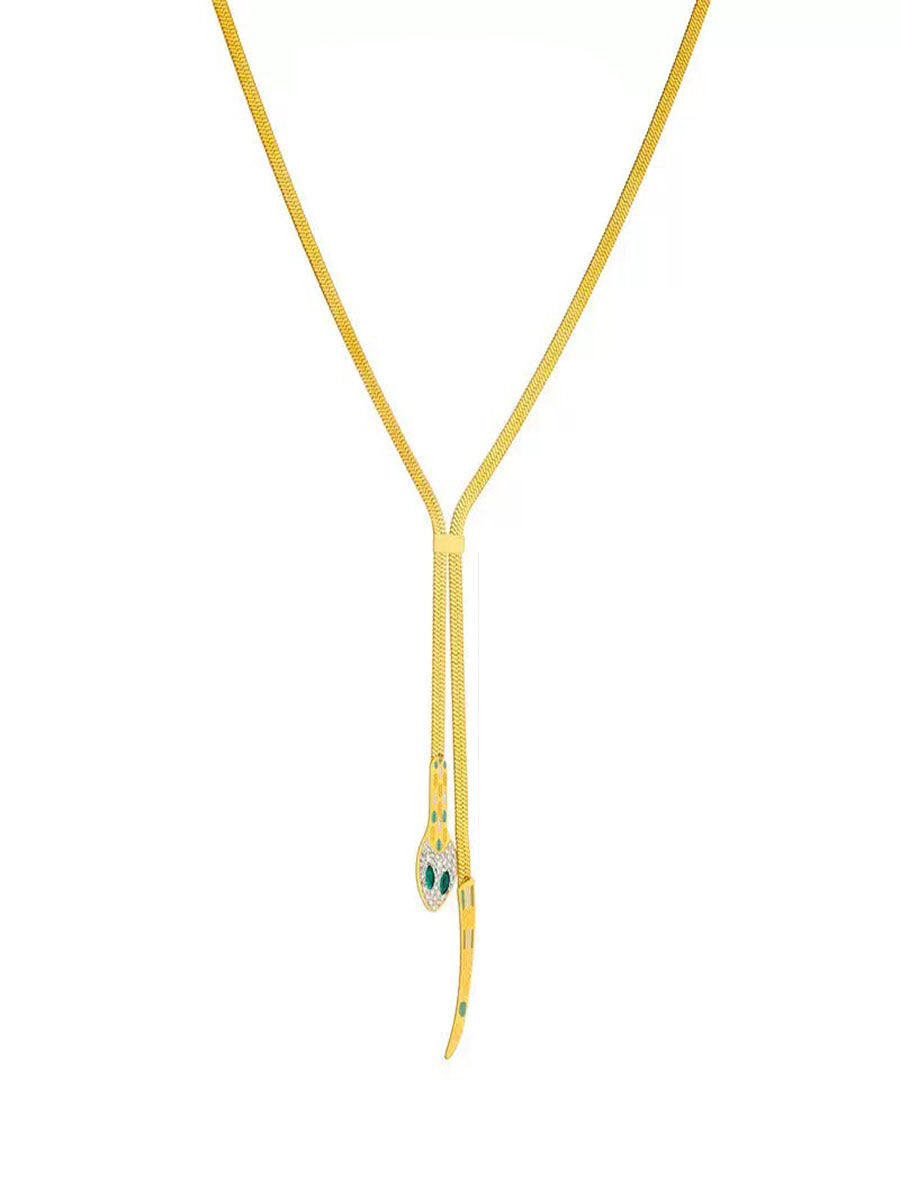 Snake Chain Tassel Necklace