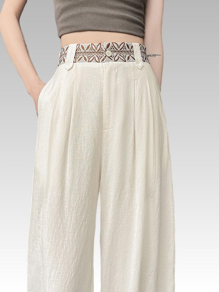 Tencel Linen Long Wide Leg Pants