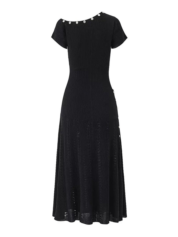 Asymmetric Shoulder Knit Dress