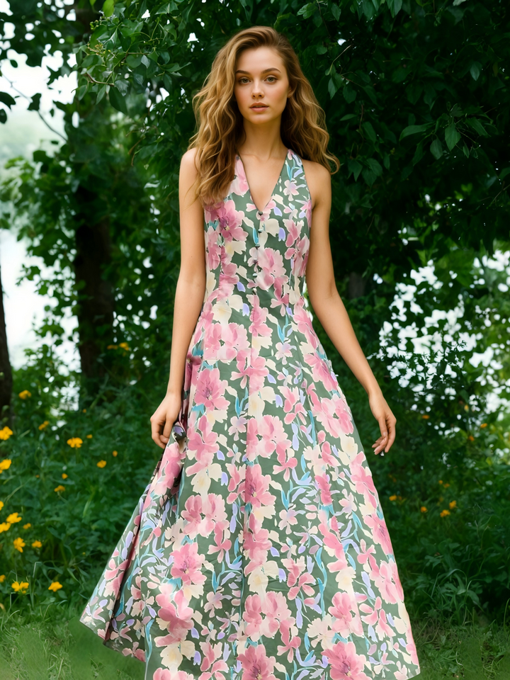 Bohemian V-neck Maxi Dress